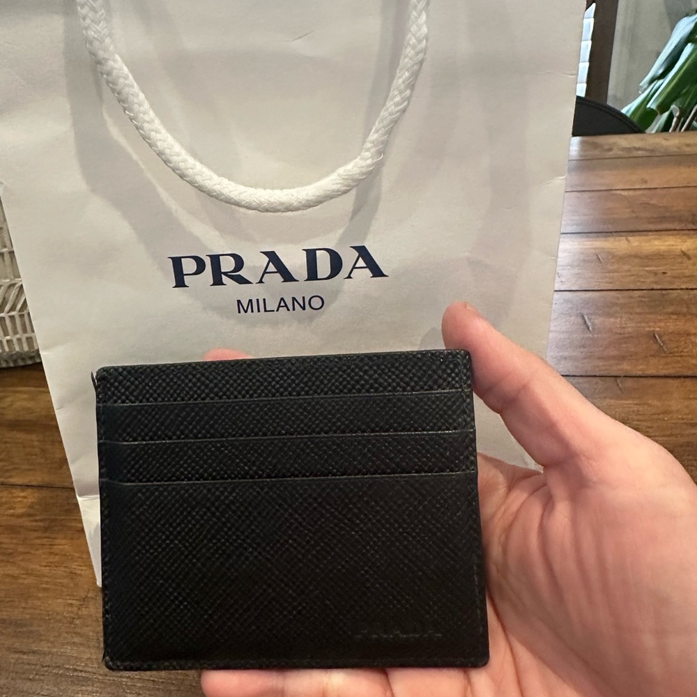 Prada Black Saffiano Leather Card Holder